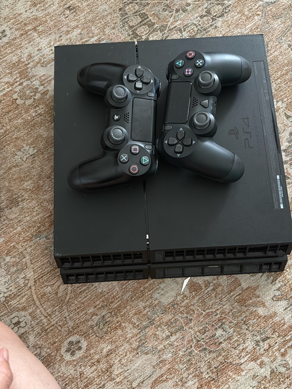 Sony PS4 Slim Console with Two Black DualShock 4 Controllers